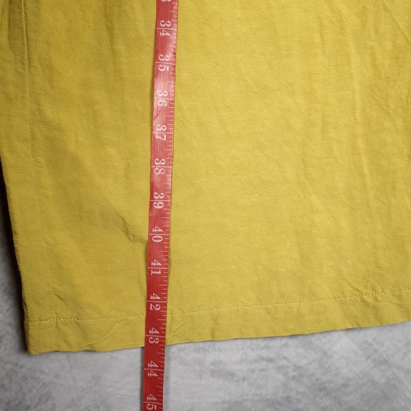 OZAI N KU Mandala Pants Womens Large Yellow Wide Leg Linen Rayon Pleated Casual - Picture 13 of 16